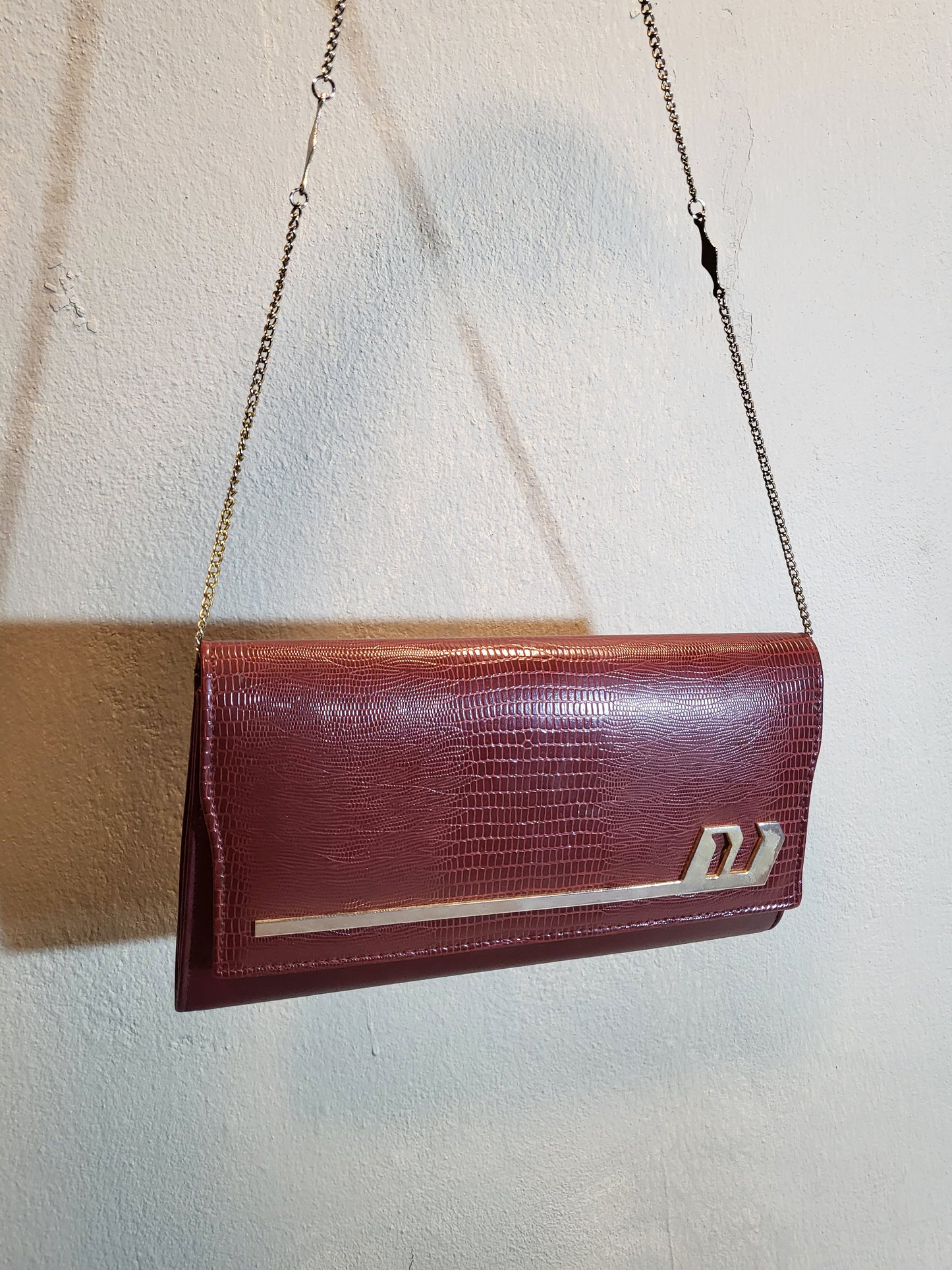 Burgundy Gloss Shoulder Bag