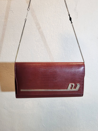Burgundy Gloss Shoulder Bag