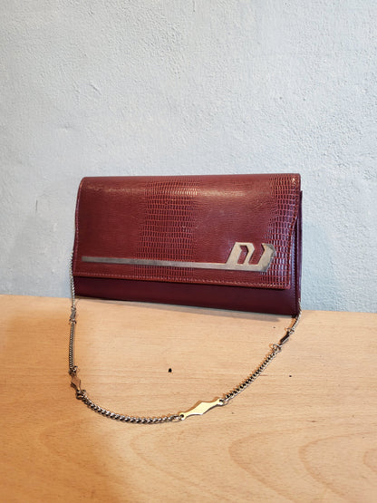 Burgundy Gloss Shoulder Bag