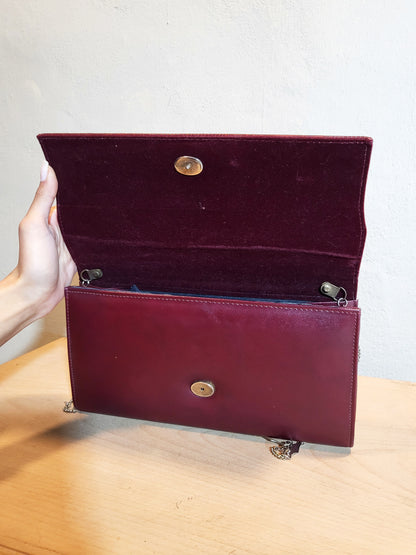 Burgundy Gloss Shoulder Bag