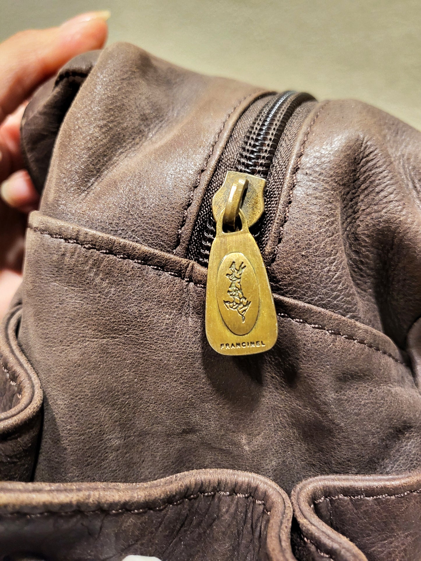 Francinel Chocolate Brown Leather Shoulder Bag