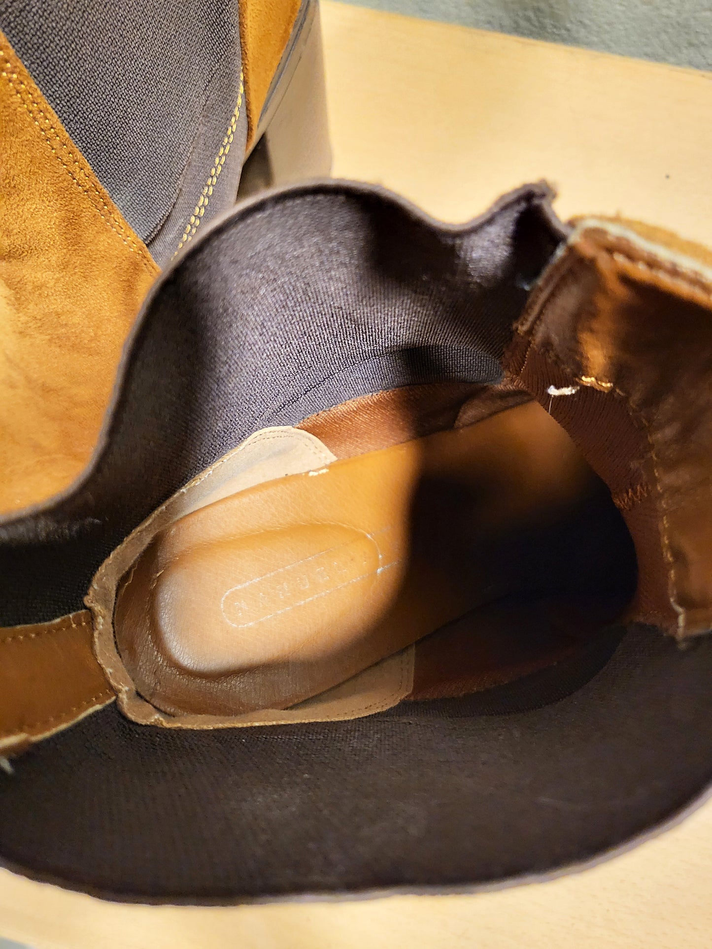 Caramel Suede Platform Ankle Boots