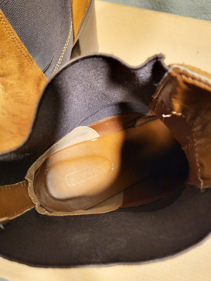 Caramel Suede Platform Ankle Boots