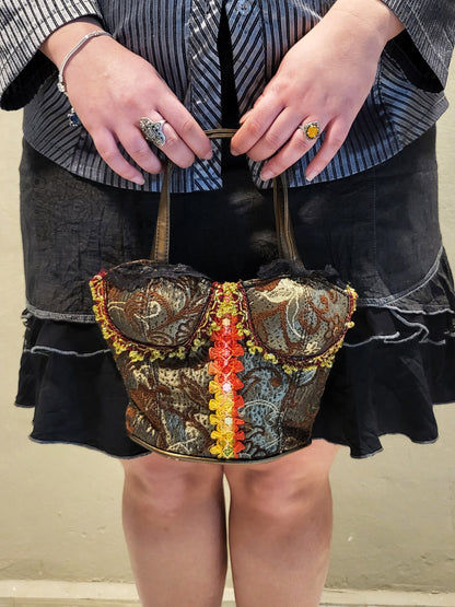 Embroidered Corset Mini Bag