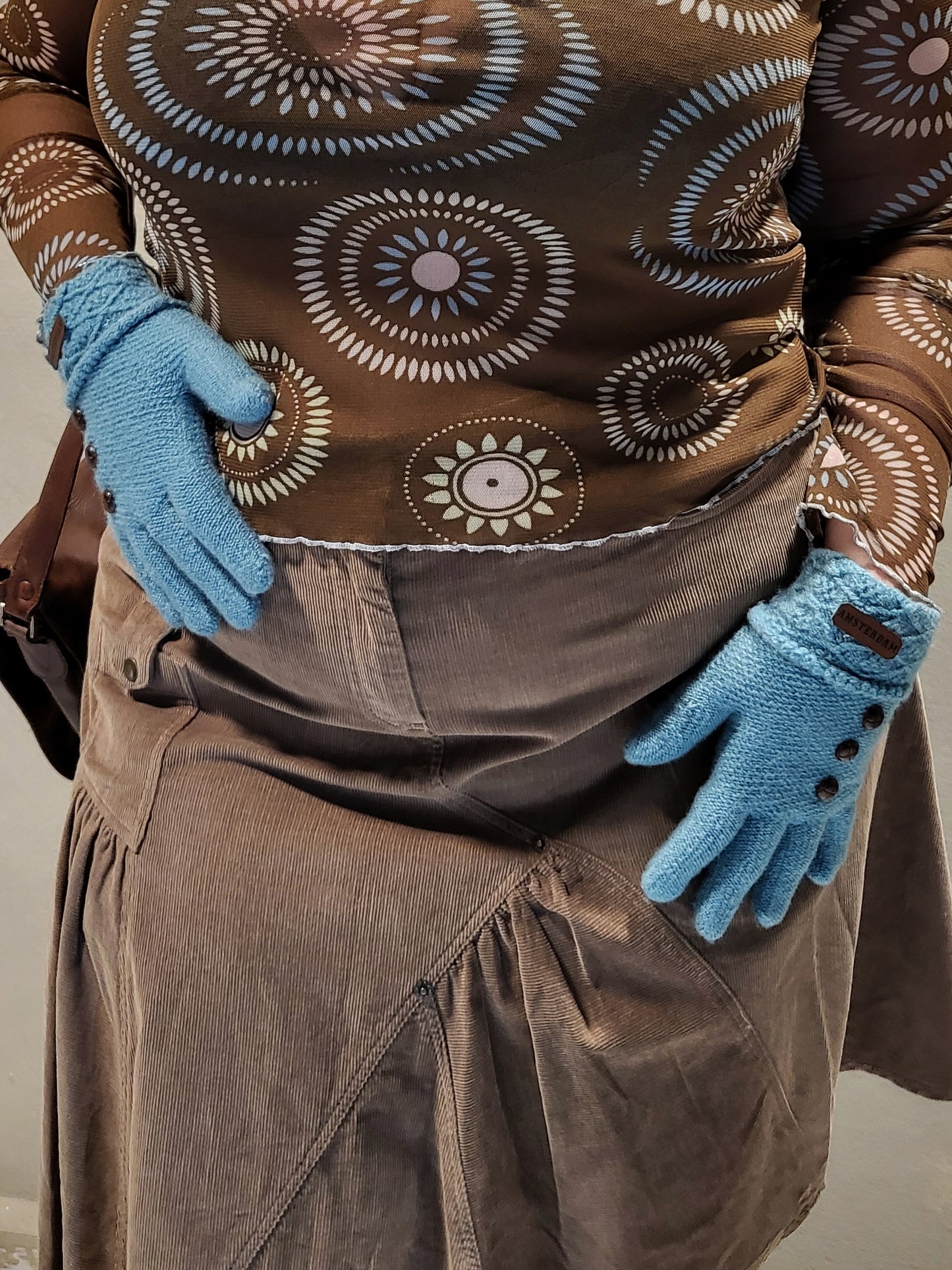 Powder Blue Vintage Wool Gloves