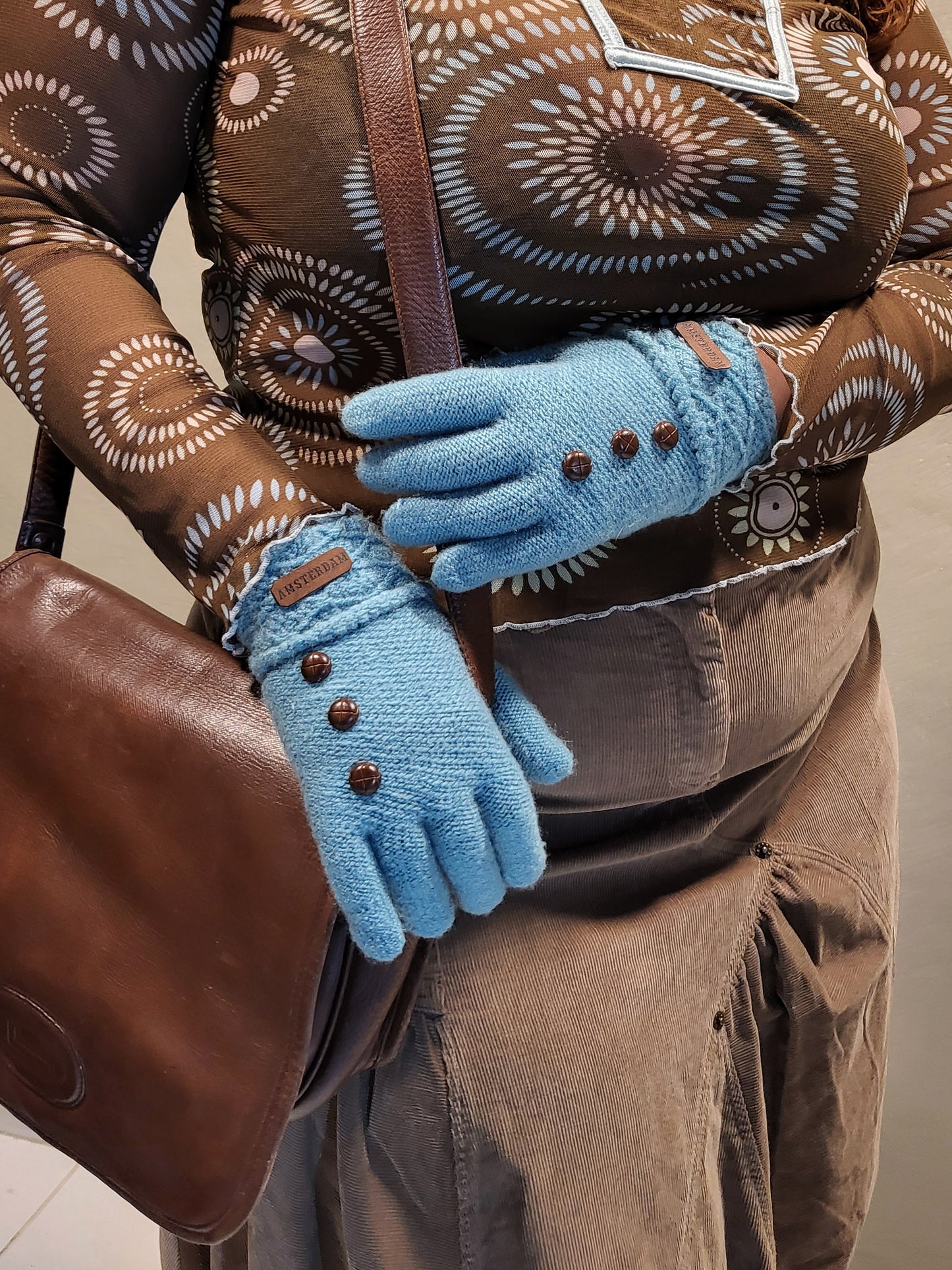 Powder Blue Vintage Wool Gloves