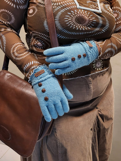 Powder Blue Vintage Wool Gloves