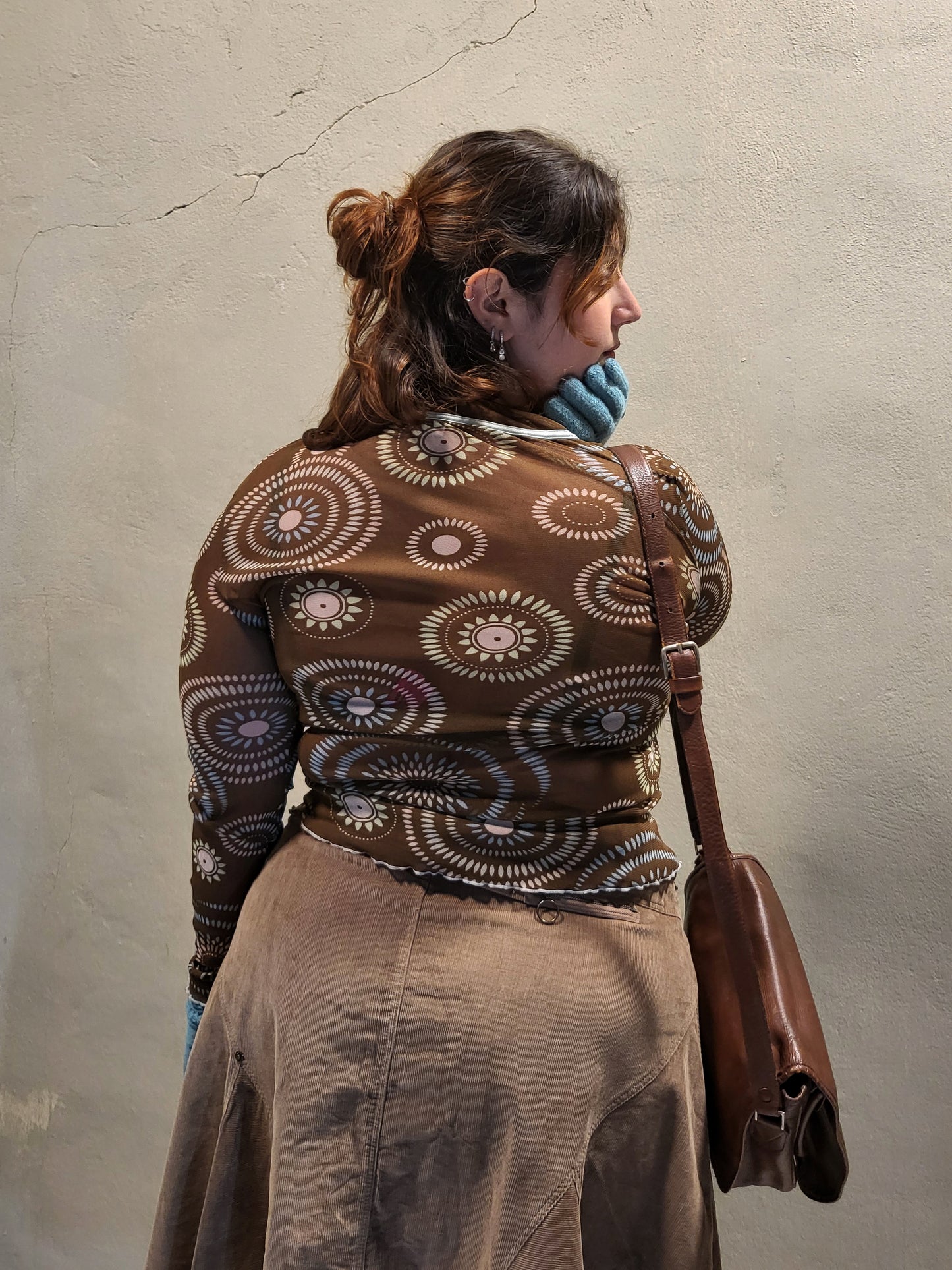 Y2K Sunburst Mesh Top