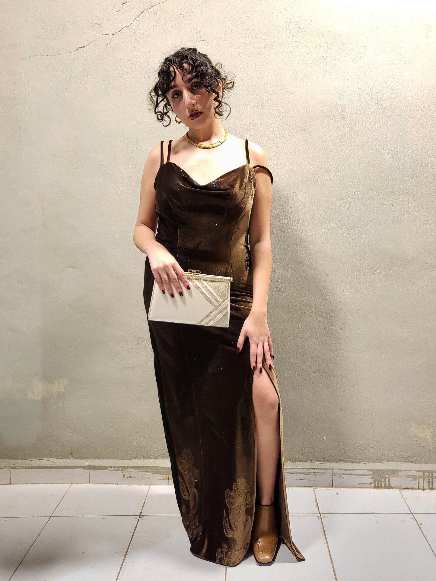 Velvet Two-Piece Evening Set — Dress & Cropped Blazer