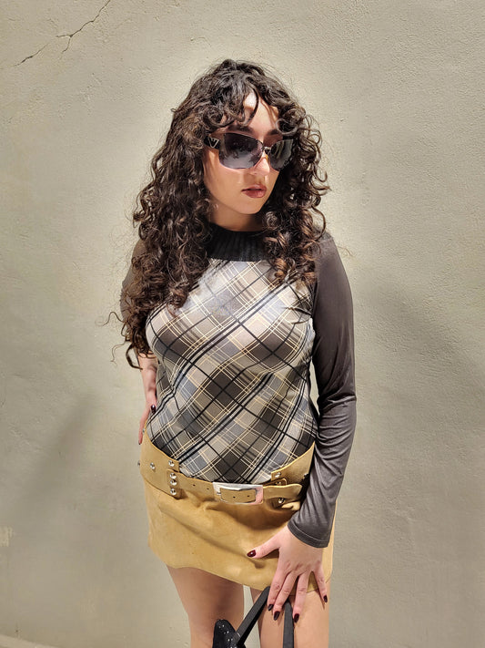 Plaid Long-Sleeve Top