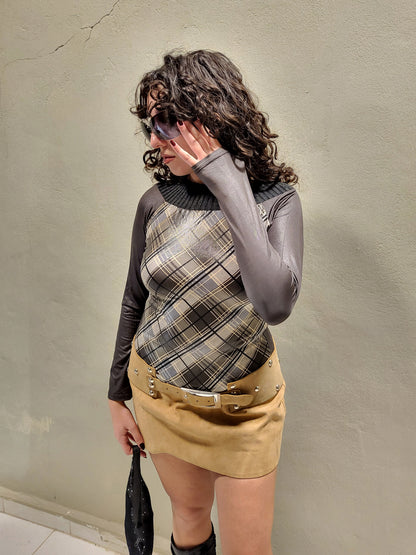 Plaid Long-Sleeve Top