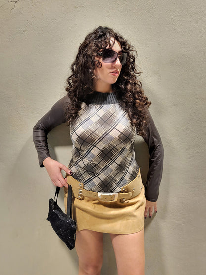 Plaid Long-Sleeve Top