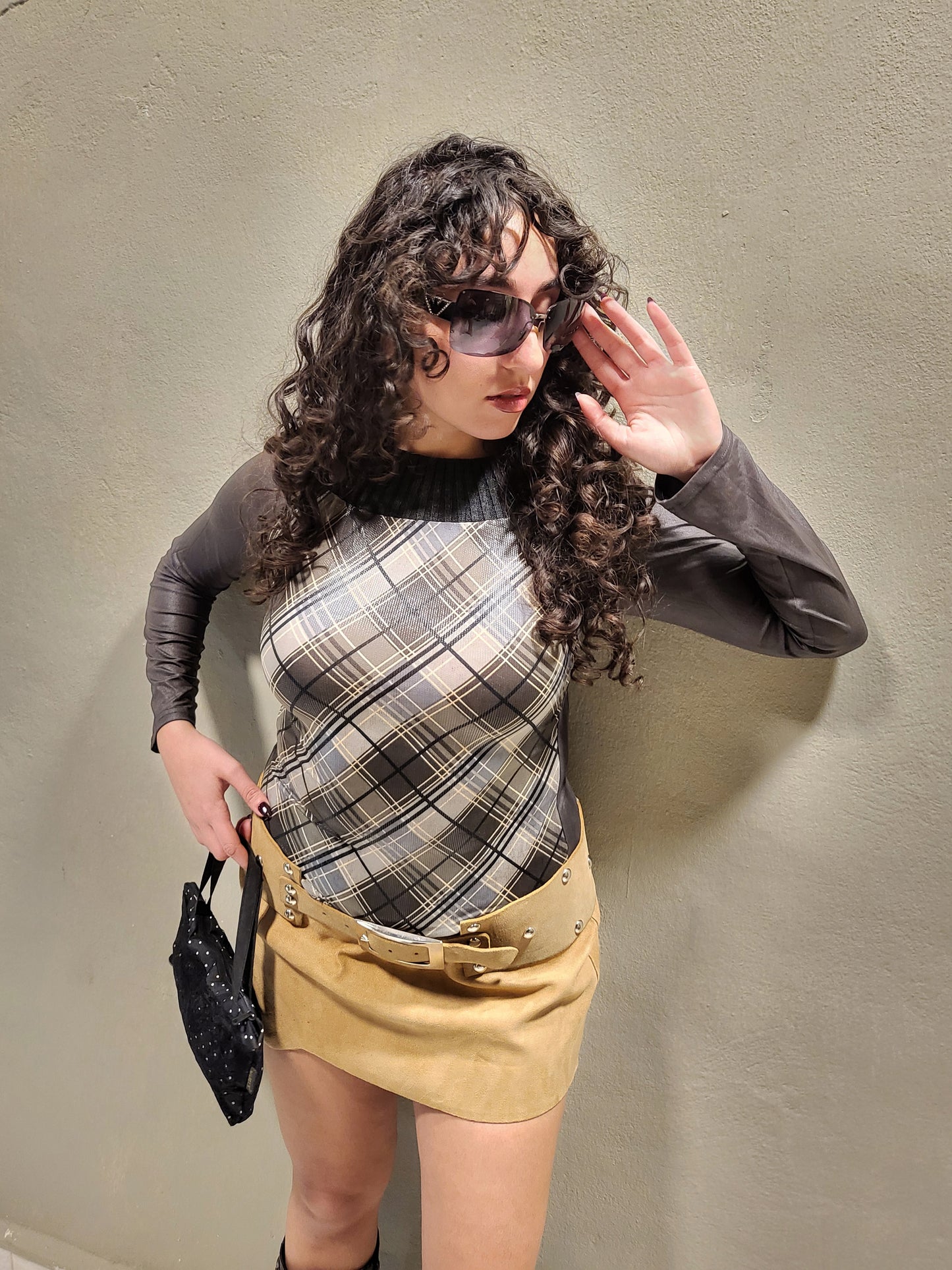 Plaid Long-Sleeve Top