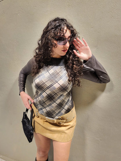 Plaid Long-Sleeve Top