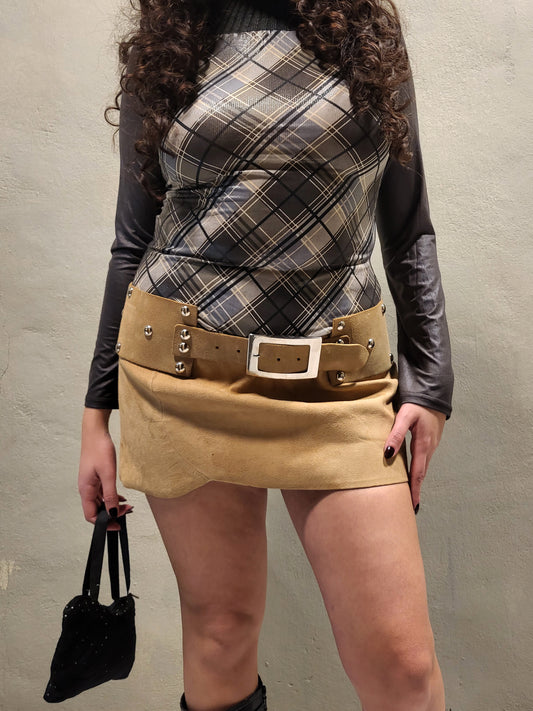 Vintage Suede Mini Skirt