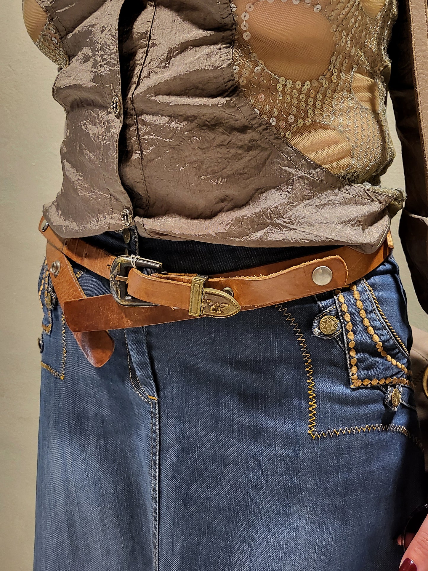 Vintage Aviator Leather Belt