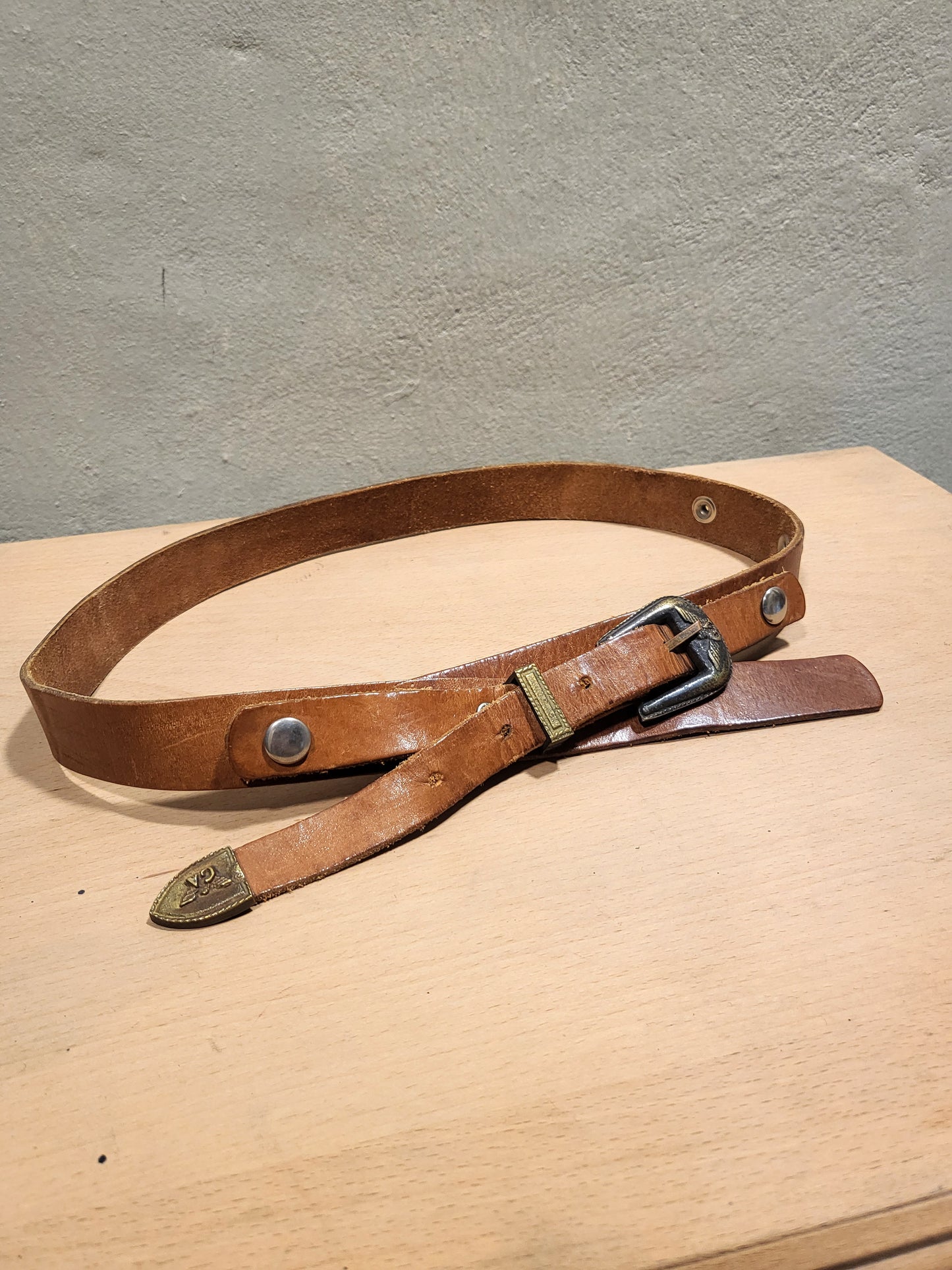 Vintage Aviator Leather Belt