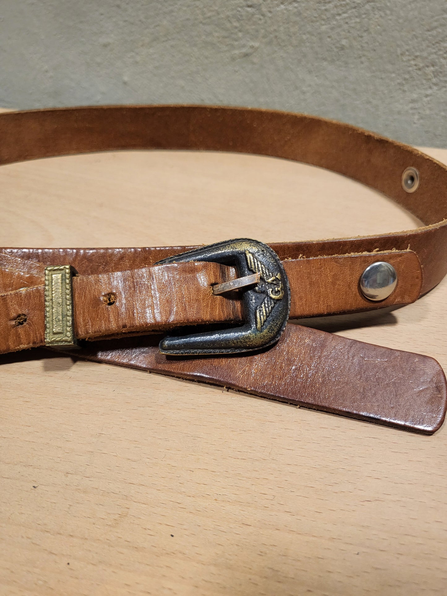 Vintage Aviator Leather Belt