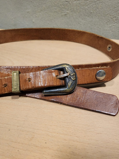 Vintage Aviator Leather Belt
