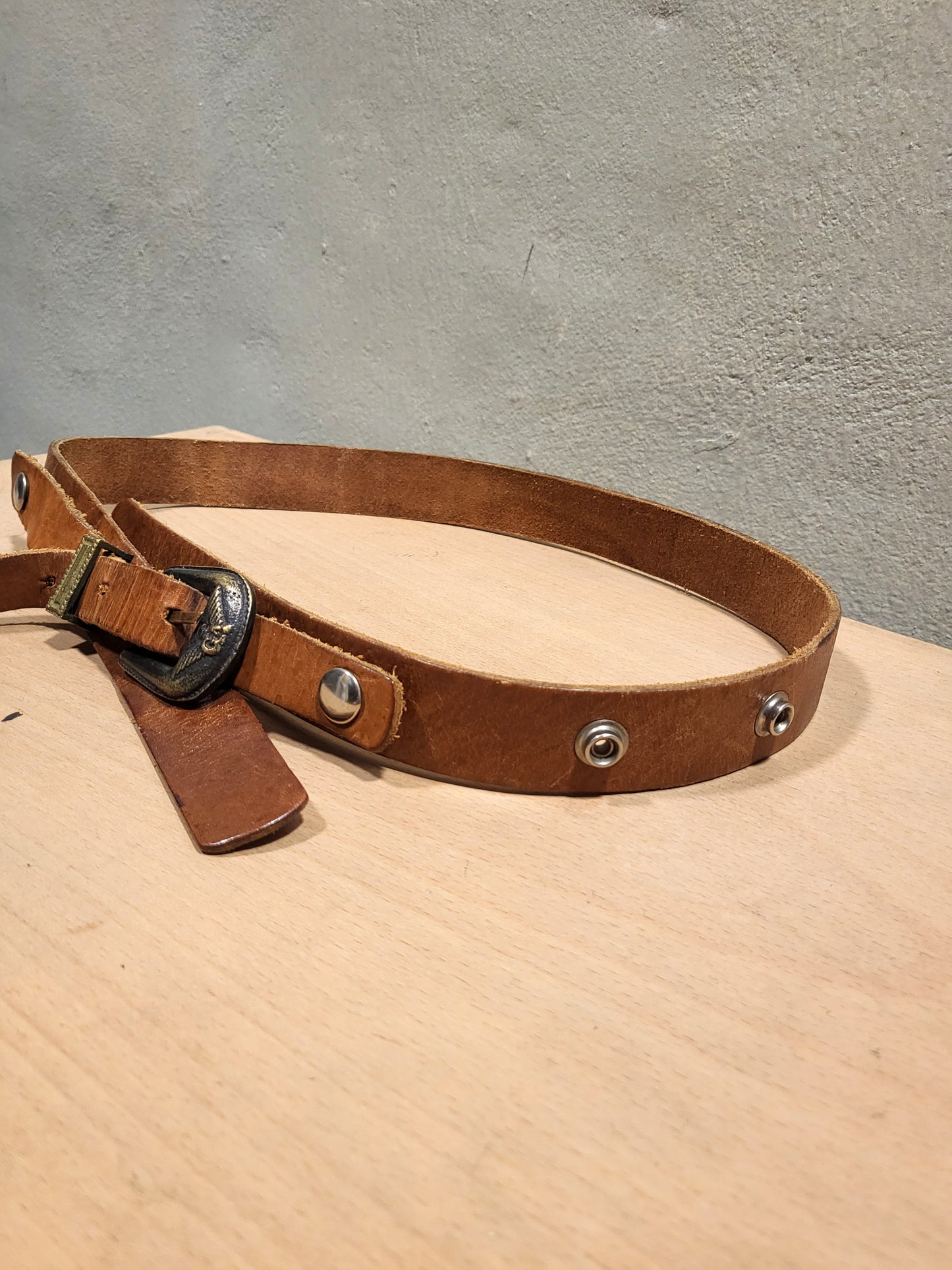 Vintage Aviator Leather Belt