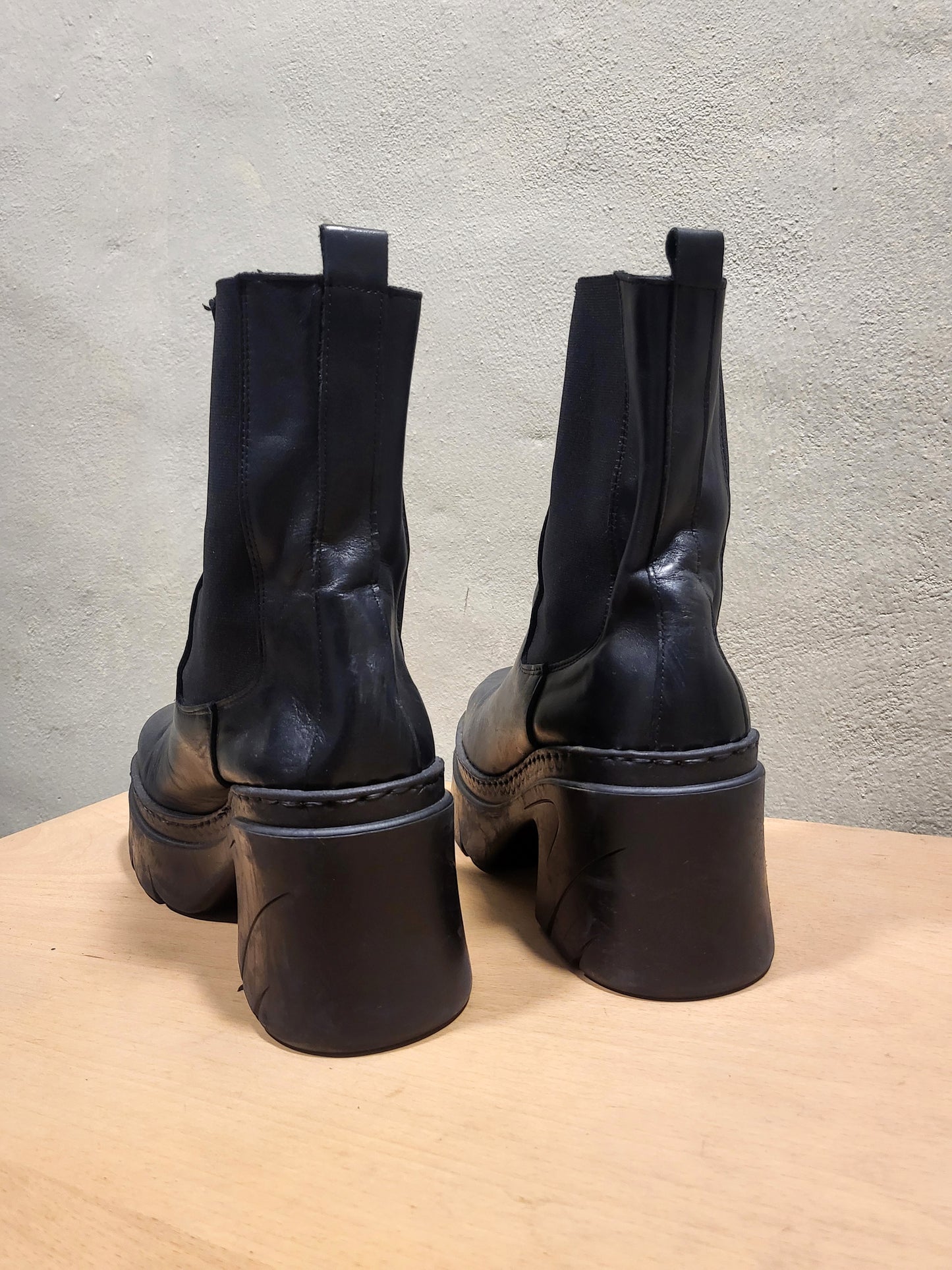 OVYE Chunky Leather Platform Boots