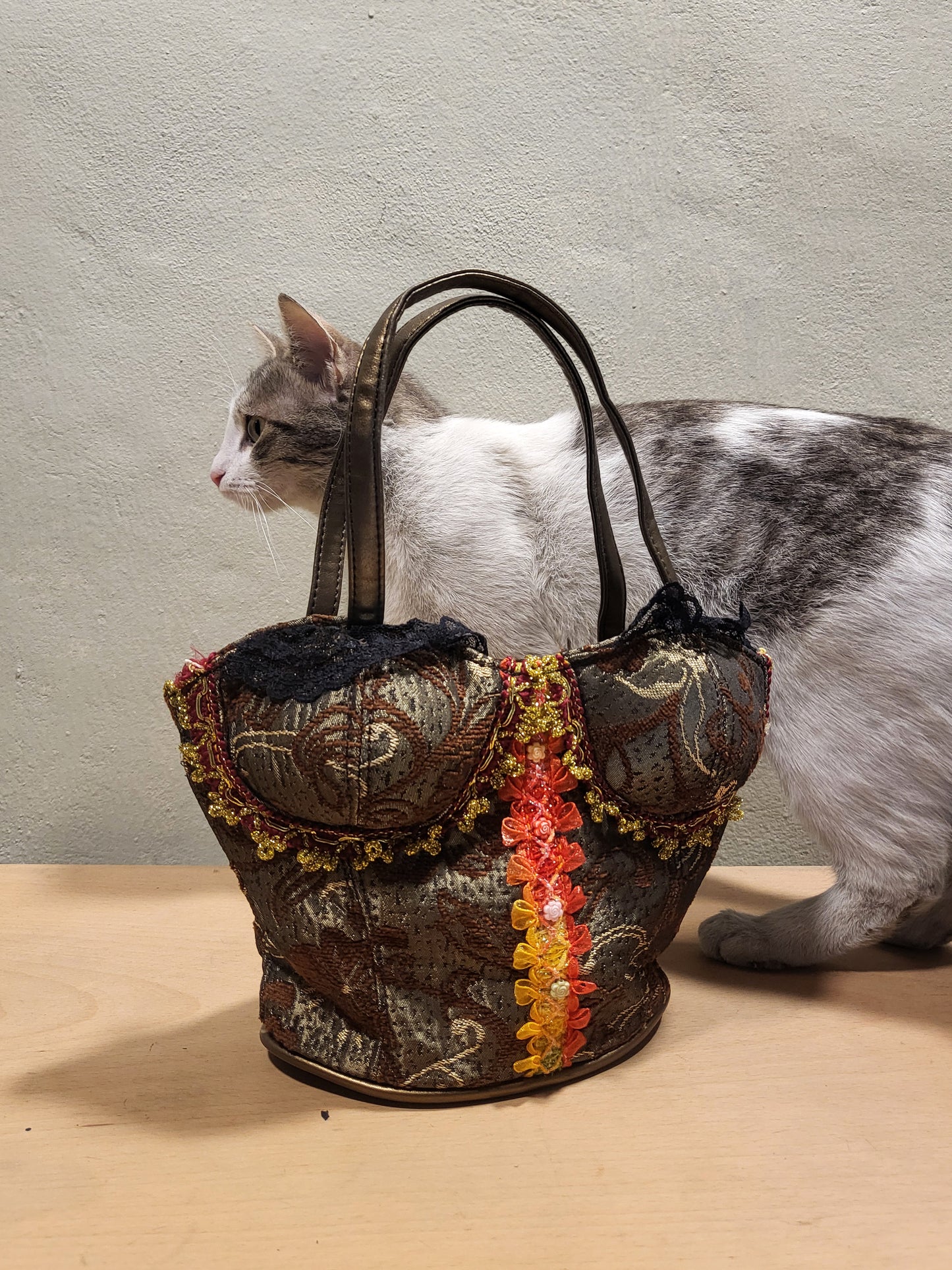 Embroidered Corset Mini Bag