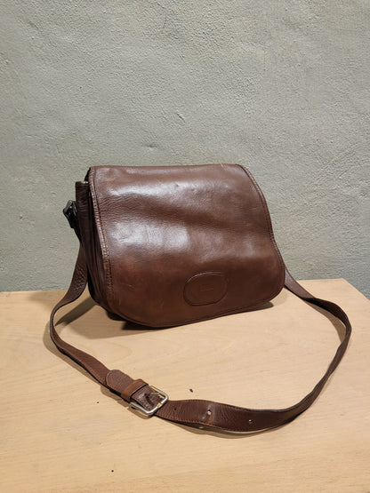 Lancel Paris Vintage Leather Messenger Bag