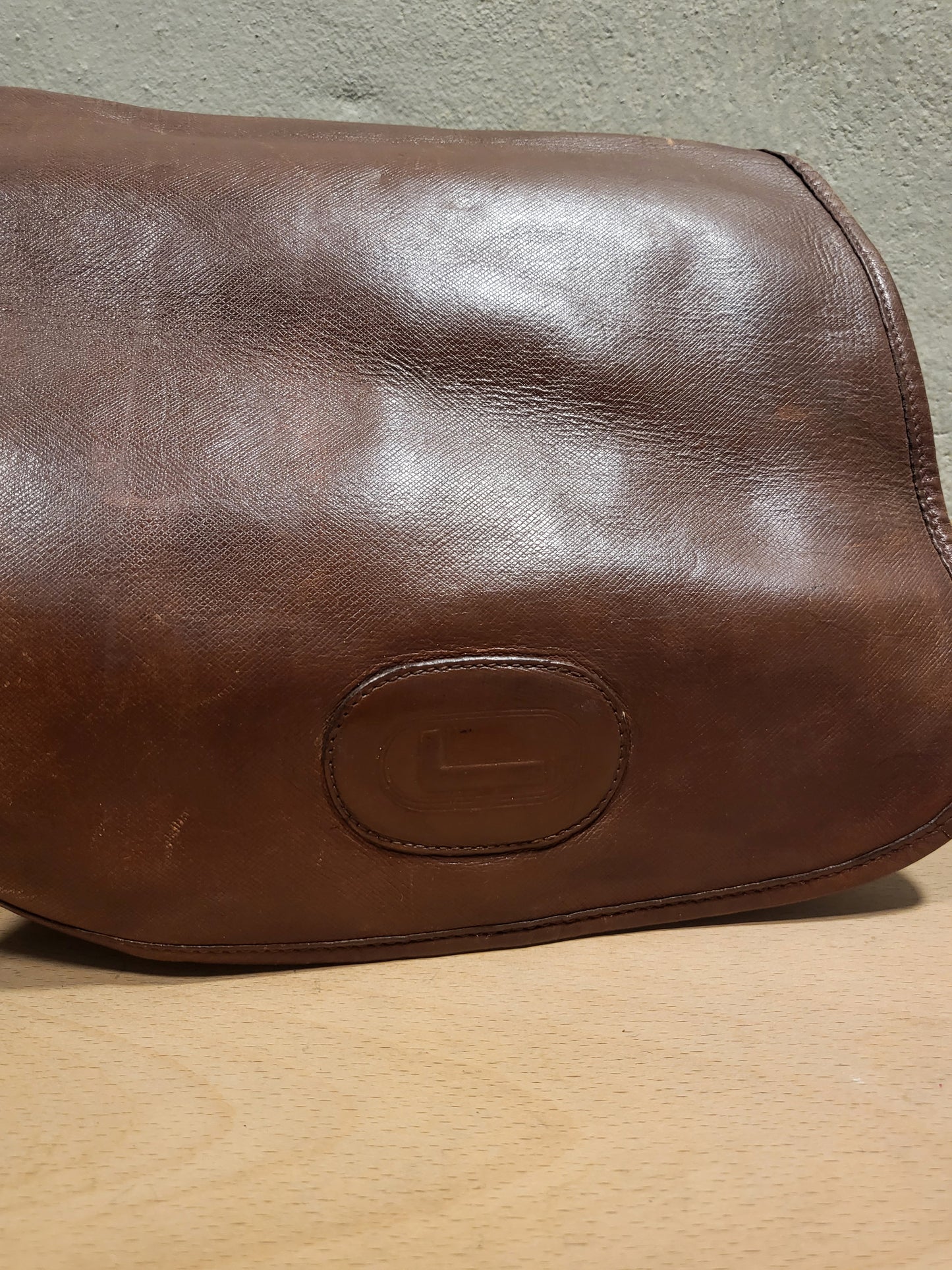 Lancel Paris Vintage Leather Messenger Bag
