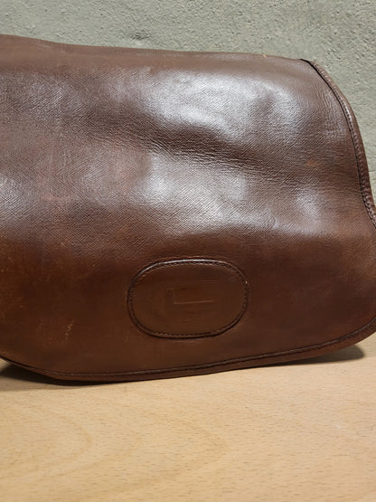 Lancel Paris Vintage Leather Messenger Bag