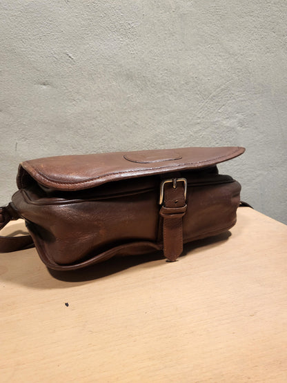 Lancel Paris Vintage Leather Messenger Bag