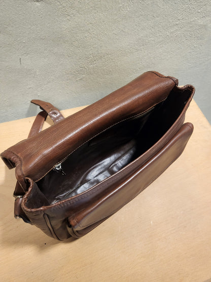 Lancel Paris Vintage Leather Messenger Bag