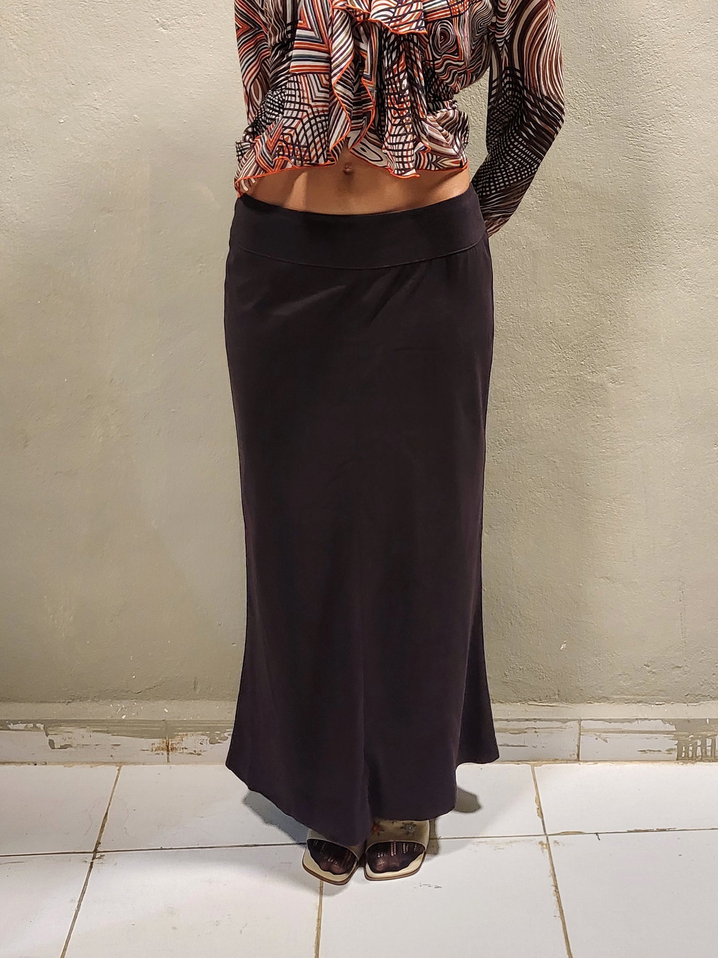 Suede-Effect Maxi Skirt