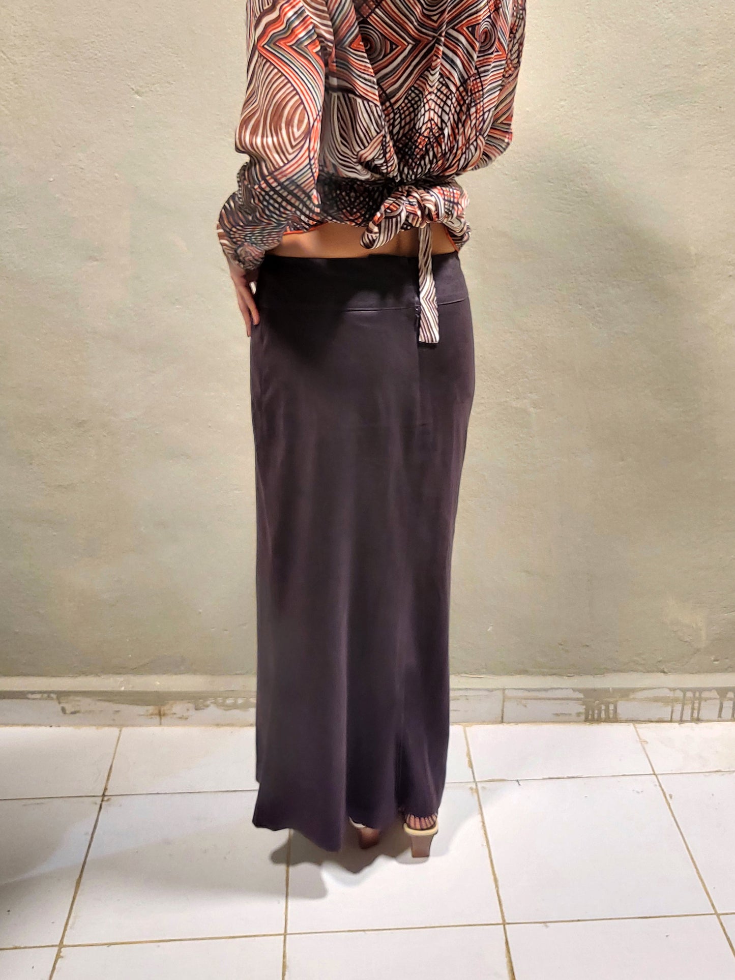 Suede-Effect Maxi Skirt