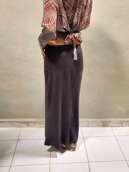 Suede-Effect Maxi Skirt