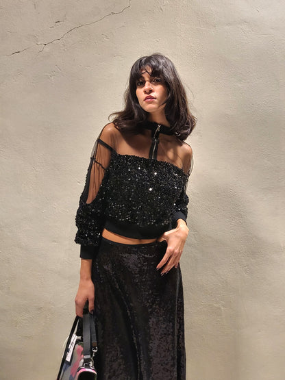 Sparkly Sheer Sequin Top
