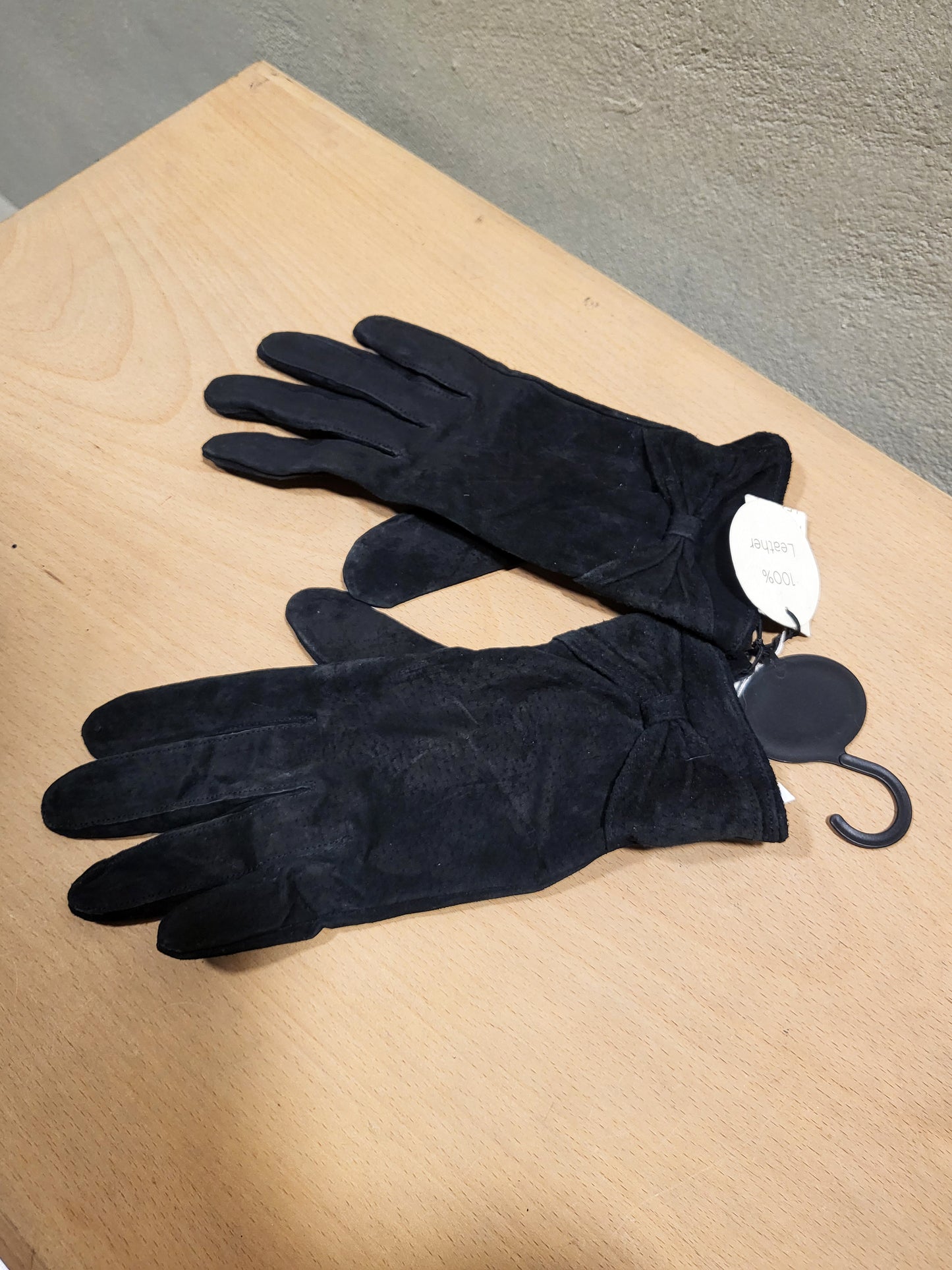 Black Suede Leather Gloves