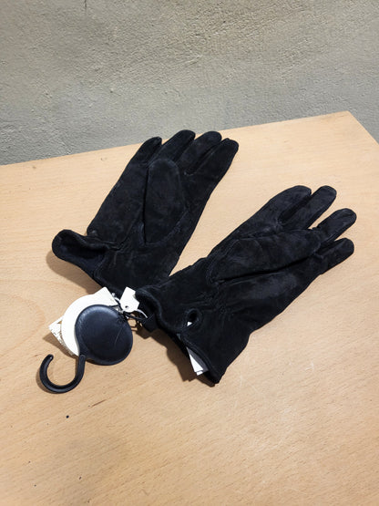 Black Suede Leather Gloves