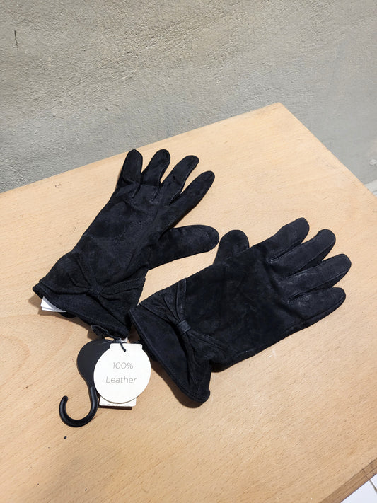 Black Suede Leather Gloves