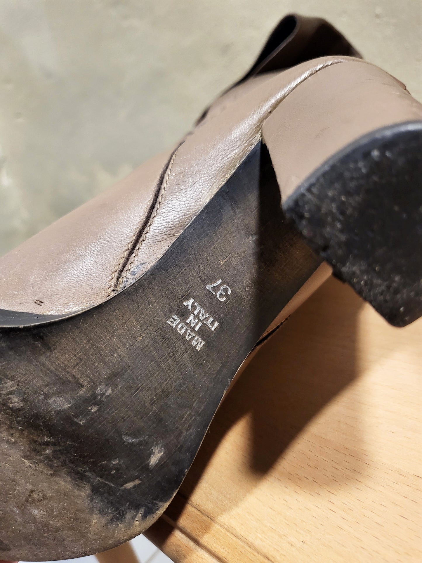 Taupe Genuine Leather Ankle Boots