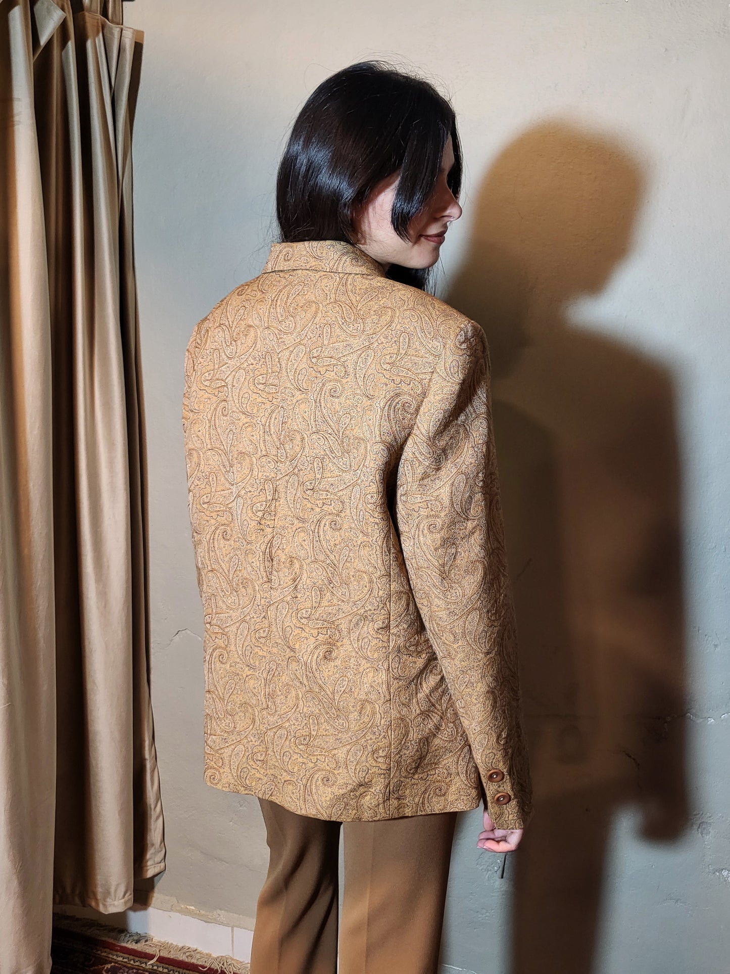 Beige Paisley Tailored Blazer
