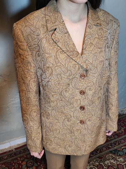Beige Paisley Tailored Blazer
