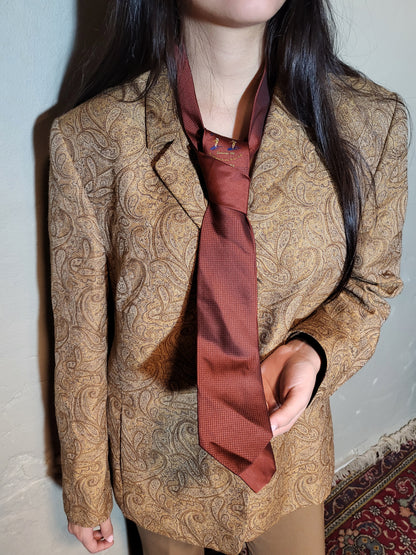 Embroidered Burgundy Novelty Tie