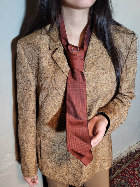 Embroidered Burgundy Novelty Tie