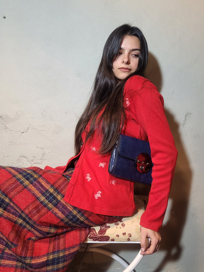 Mimco Blue Faux Leather Shoulder Bag