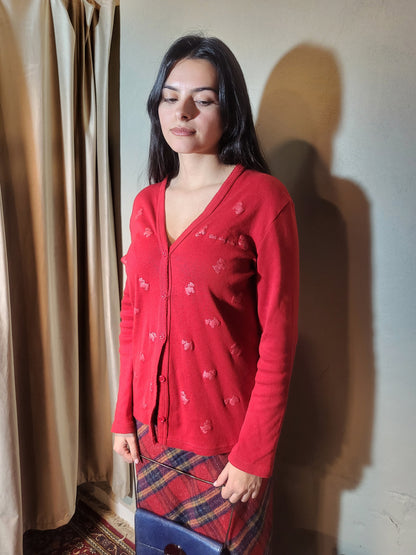 Côté Anglaise Red Knit Cardigan