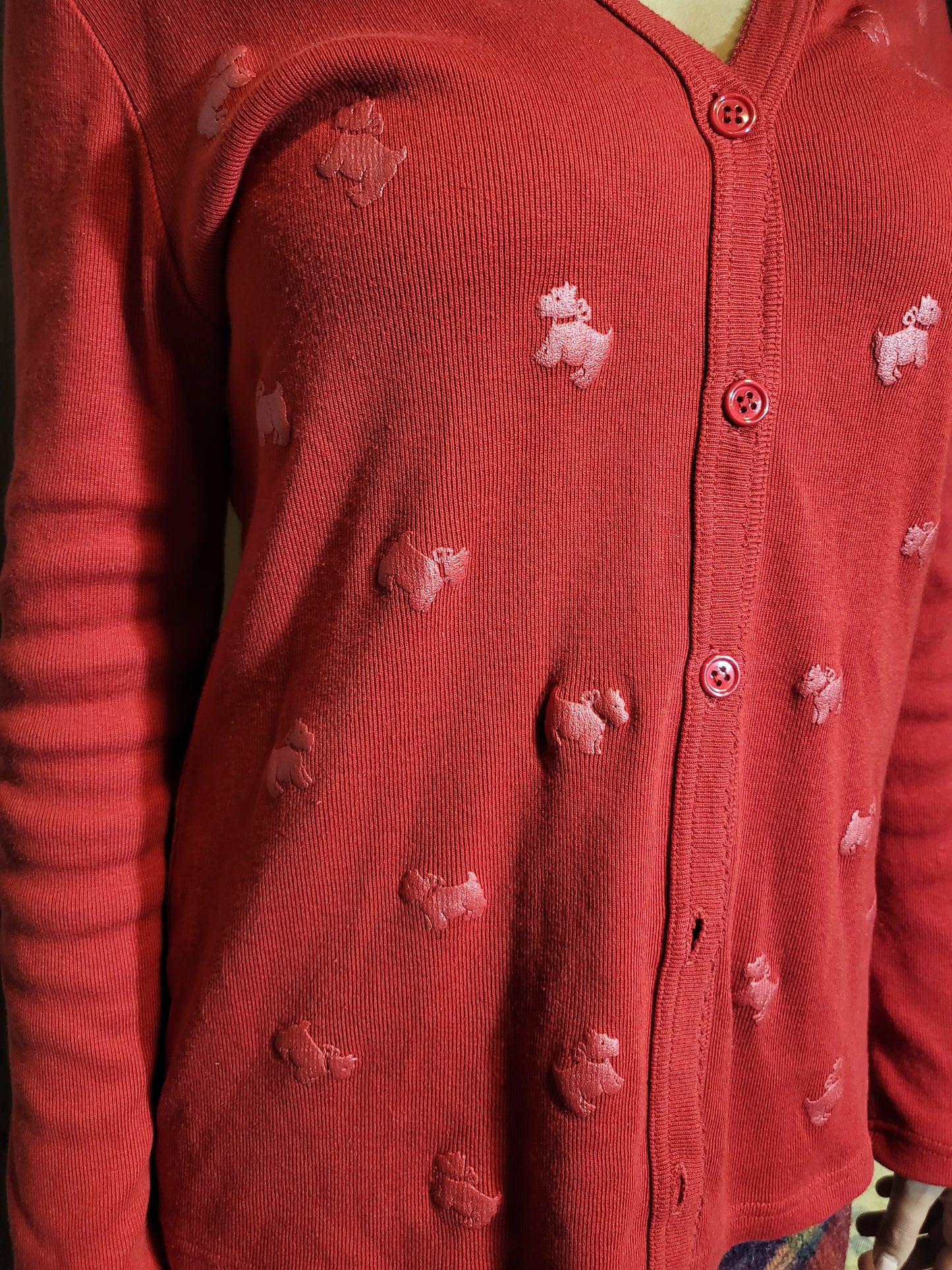 Côté Anglaise Red Knit Cardigan