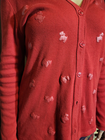 Côté Anglaise Red Knit Cardigan