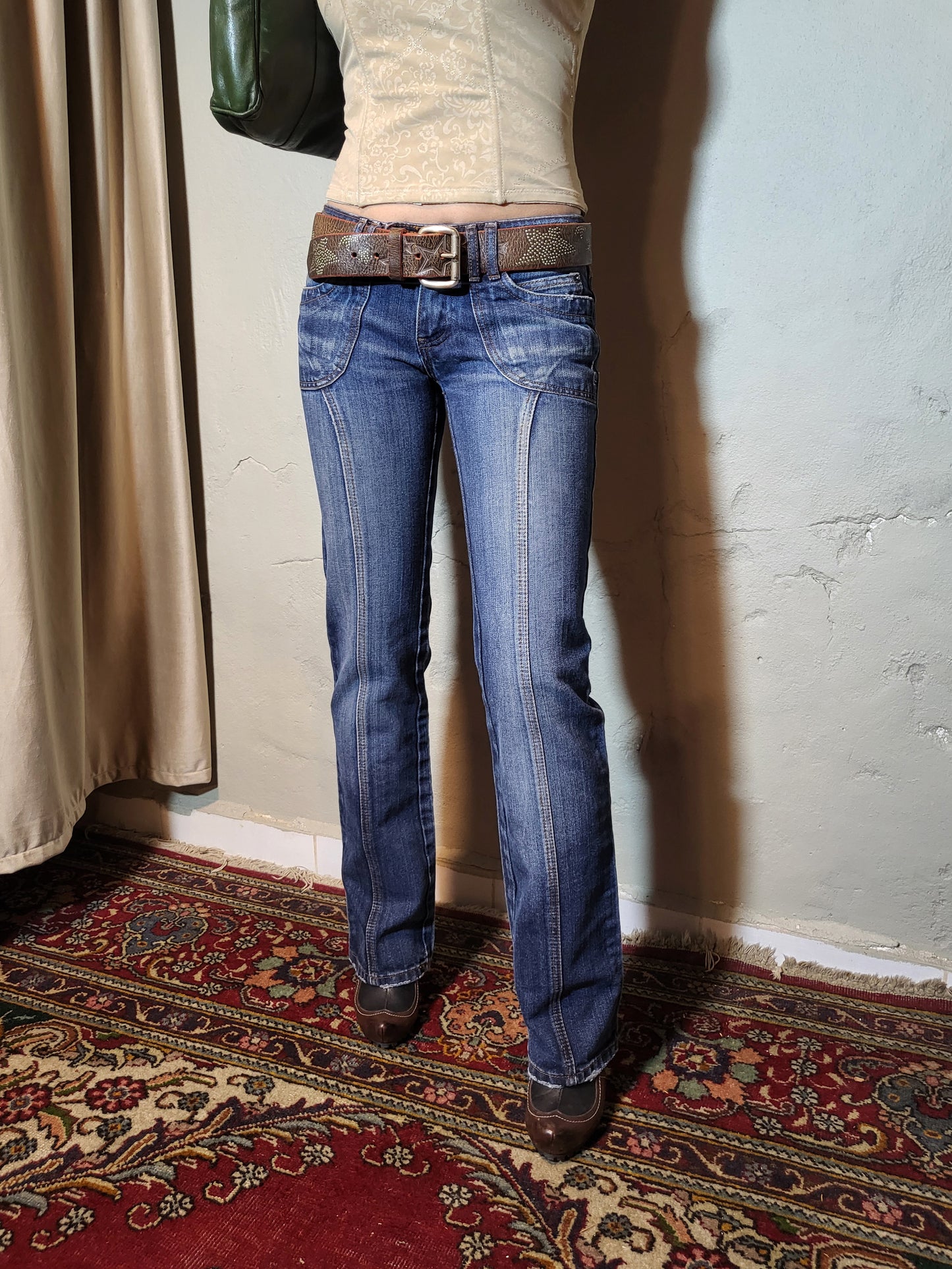 Y2K Contour Stitch Bootcut Jeans