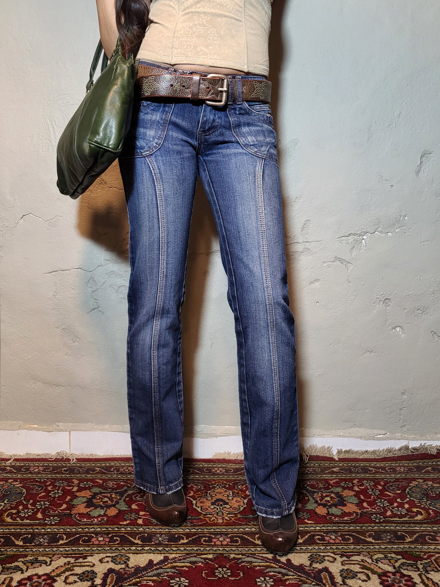 Y2K Contour Stitch Bootcut Jeans
