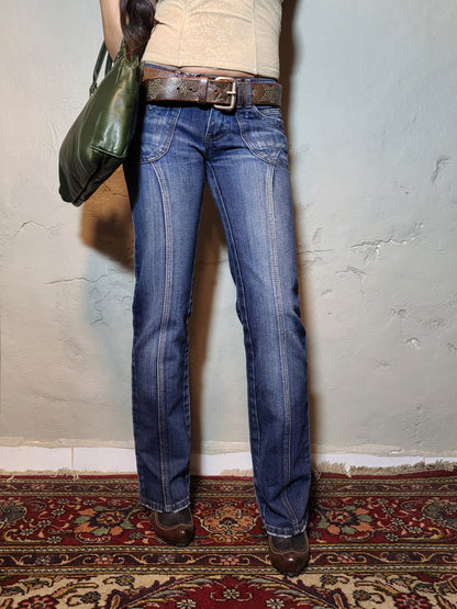 Y2K Contour Stitch Bootcut Jeans